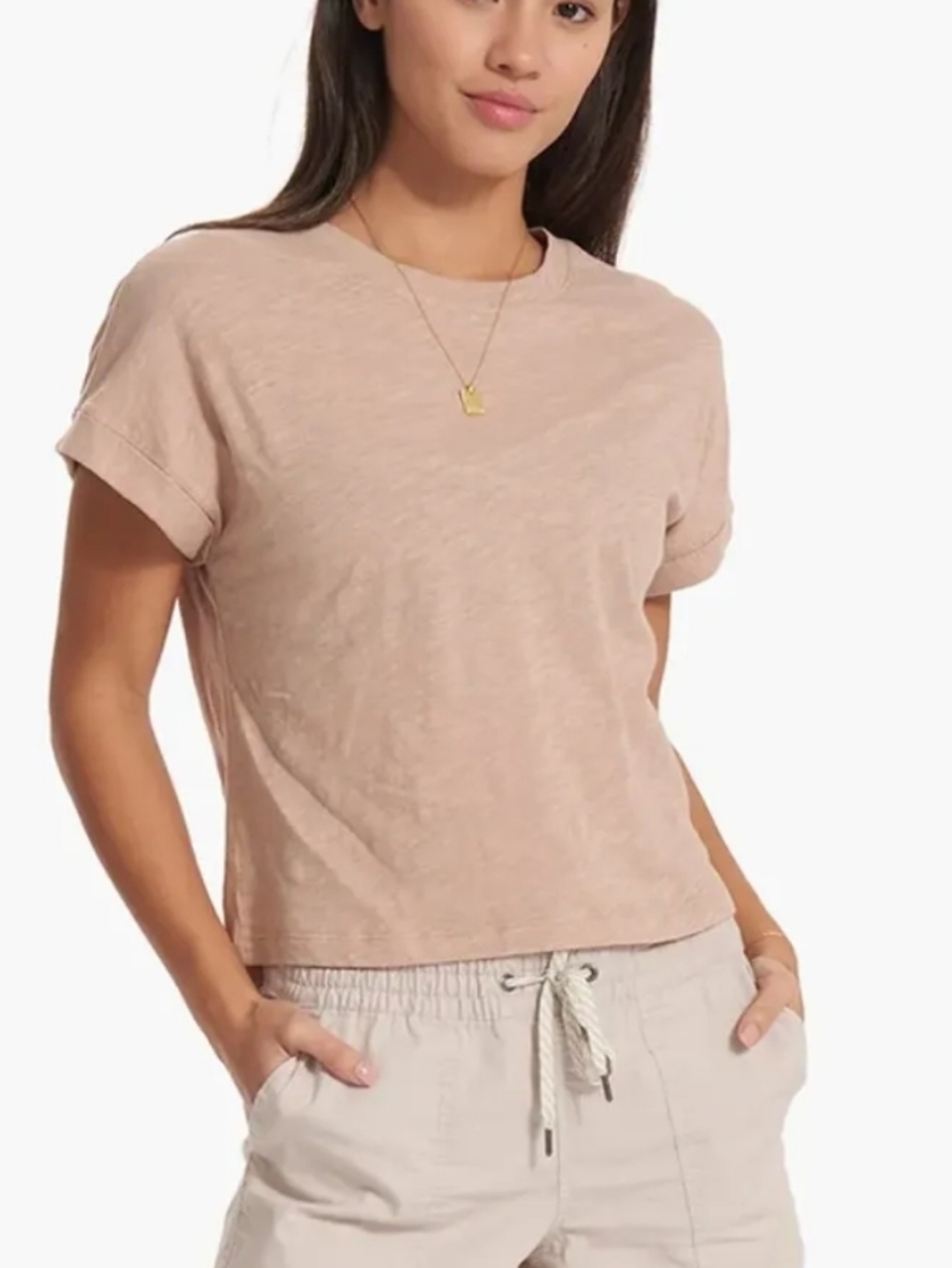 VUORI Women's Sunset Easy Tee In Coconut Size Medium